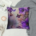thumbnail image 2 of Nawypu Throw Pillow Cover Butterfly Purple Animal Flower Wings Dream Fantasy Water White Decorative Pillow Case Home Decor Square Pillowcase, 2 of 5