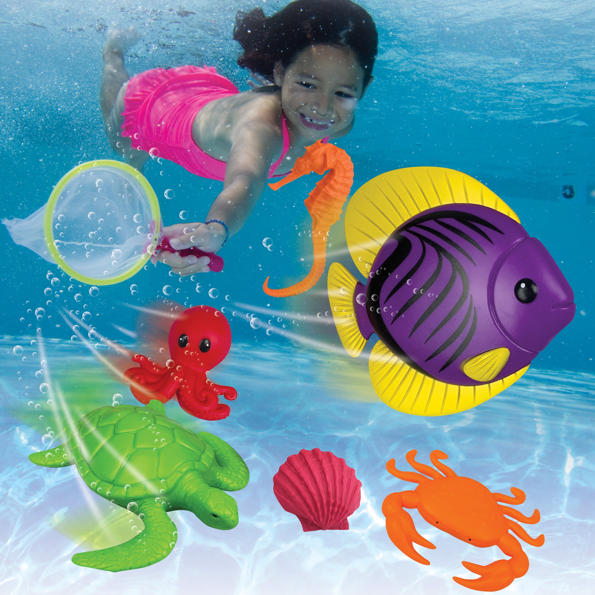 Play Day Dive 'N Grab Scrambler Fish Set, 12 Piece Pool Toy