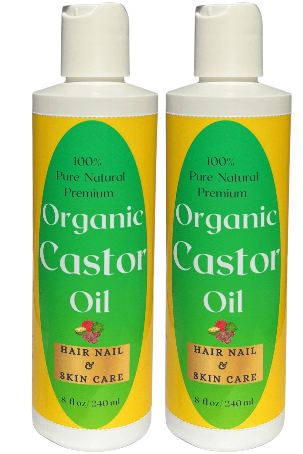 Organic Castor Oil for Hair Growth, Eyebrows, Lashes, Skin & Nail Care