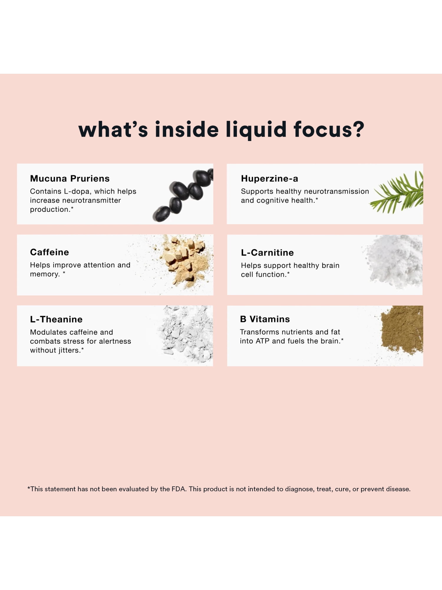 Liquid Focus Nootropic Smart Drink with Antioxidants & Adaptogenic Herbs, Energy Shot, 150mg Caffeine - Pack of 6