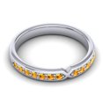 thumbnail image 3 of Diamond-Capitals 0.20 Ct Sparkle Round Cut Citrine Gemstone Anniversary Eternity Band for Women Solid 14K White Gold Size 6, 3 of 8