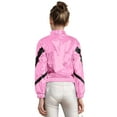 thumbnail image 4 of Alvivi Kids Girls Shiny Metallic Long Sleeve Zipper Bomber Jacket Rave Party Coat Outerwear Pink 14, 4 of 7