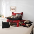thumbnail image 5 of Snow Leopard Queen Comforter Set - 7 Pieces Reversible Comforters Queen Size Bed Set Bed in a Bag with Comforter,Red Rose Flower Sheets,Pillowcases & Shams,Wild Animal Cheetah Bedding Sets, 5 of 5