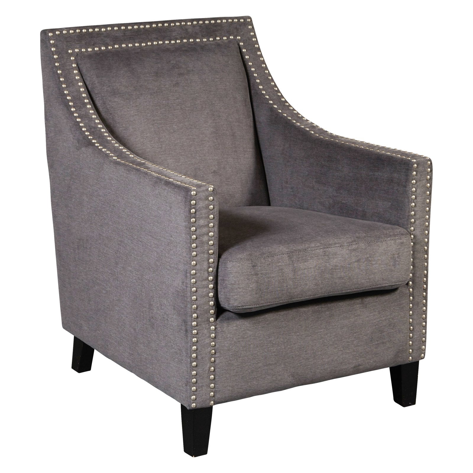 Traditional Grey Accent Arm Chair with Nail Head Trim - Walmart.com