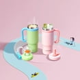 thumbnail image 4 of 710ml Stainless Steel Whale Fountain Tumbler with Handle Leak-Proof Screw-On Lid with Removable Silicone Straw Perfect for Kids, Teens, and Adults, 4 of 8