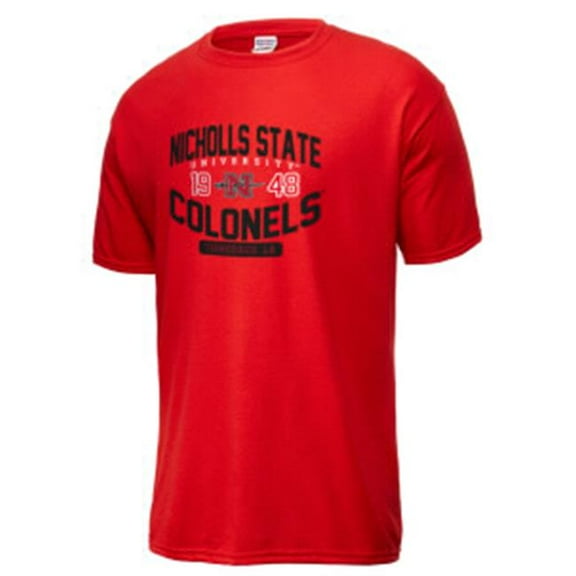 W Republic Apparel 527-138-R58-04 Nicholls State University Athletic Tee, Red - Extra Large