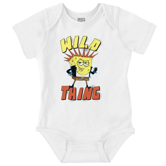 Biker SpongeBob Cartoon Wild Thing Romper Boys or Girls Infant Baby Brisco Brands 12M