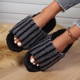 thumbnail image 6 of Xfvqtps Womens Stripe Slippers Open Toe Soft Sole House Shoes Indoor Warm Fall Winter Slip on Cozy Cute Slides, 6 of 7