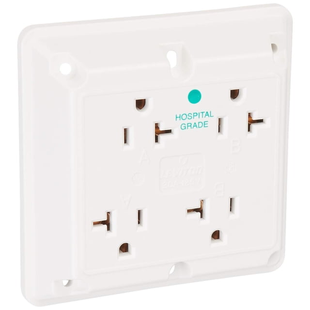 Receptáculo Leviton 21254-HW, 20 A, 125 V, de grado industrial, blanco