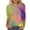 19-Multicolor, variant on Cavosen Mardi Gras Womens Casual Tops 3/4 Sleeves Festival Carnival Round Neck Blouse Mask Graphic Print Shirts Holiday Novelty Tops Loose Workout Tees Party Shrove Tuesday T-Shirts M