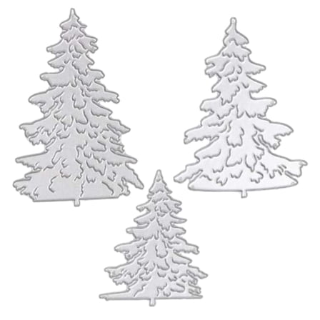 Stri 3pcs Christmas Tree Cutting Dies Set, Cute Metal Stencils Embossing Template