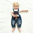 thumbnail image 2 of WAYUTE Toddler Overalls Denim Pants with Cute Animal Character Front Pocket for Girls and Boys Casual Daily Wear, 2 of 7