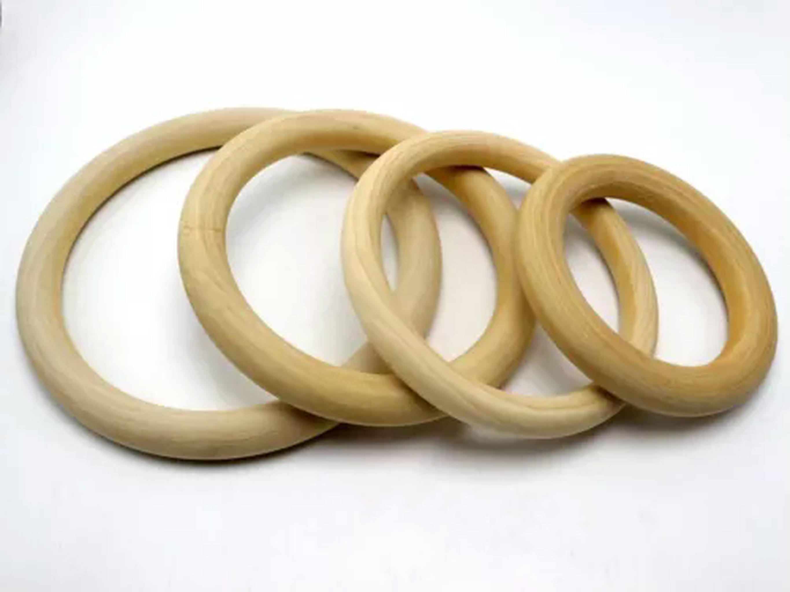 U8MO 5pcs Large Unfinished Natural Untreated Plain Wooden 100mm-150mm Wood Round Ring-125mm(4.9")