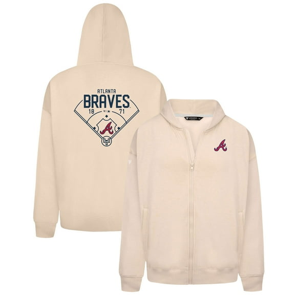 Men's Levelwear Khaki Atlanta Braves Uphill Primary Full-Zip Hoodie