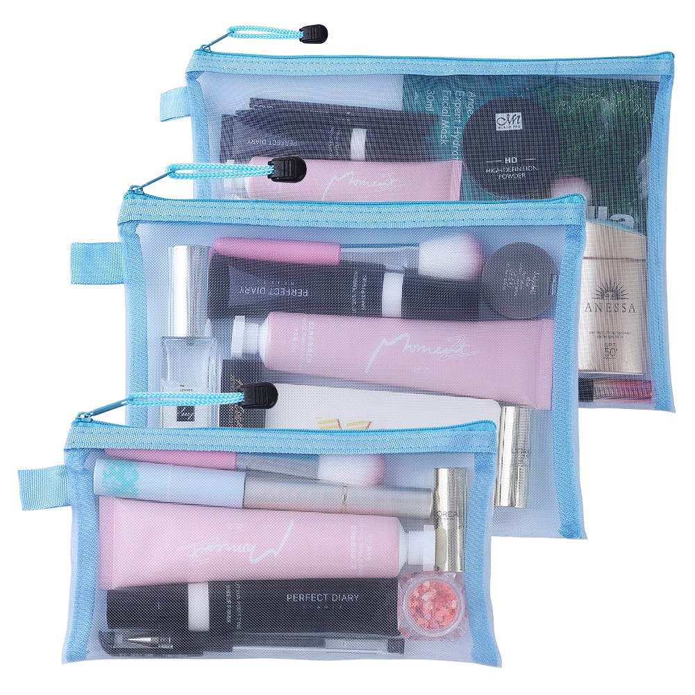 Mesh Pouch Make Up Bag With Zipper Cosmetic Organizer Pouch - Temu