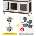 thumbnail image 6 of Aivituvin Two Layer Rabbit Hutch Wood Bunny Cage Outdoor Guinea Pig House for Indoors, 6 of 8