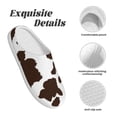 thumbnail image 5 of Rateoe Brown Cow Print Women's Men's Cotton Knit Slippers Lightweight Memory Foam Indoor House Shoes with Anti-Skid Sole-40/41, 5 of 7