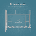 thumbnail image 3 of Zimtown Upgrated Twin over Twin Bunk Bed, Metal Bed Frame with Flat Step Ladder, Gray, 3 of 11