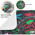 thumbnail image 2 of FREEAMG Day Of The Dead Sugar Skull Cat Flowers Absorbent Dish Drying Mat Microfiber Kitchen Countertop Table Protector Multi-Purpose Counter Rack Sink Drainer Pad 18” x 16”, 2 of 6