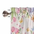 thumbnail image 4 of Pink Tulip Easter Valances for Windows Farmhouse Kitchen Curtains Valances Rod Pocket Valance Curtains for Kitchen Windows Pastoral Spring Floral Watercolor Window Valances for Bathroom 42"x18", 4 of 6