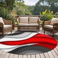 thumbnail image 4 of Round Rugs 6Ft, Red Black Ombre Round Area Rug Washable Indoor Throw Carpet, Modern Abstract Aesthetics Geometric Moire Soft Non Slip Circle Rug for Office Cabinet Home Decor Aesthetic, 4 of 8