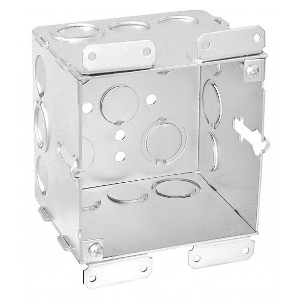 1 Pc, 4" Square, 31/2 In. Extra Deep Old Work Junction Box, (8) 1/2 In