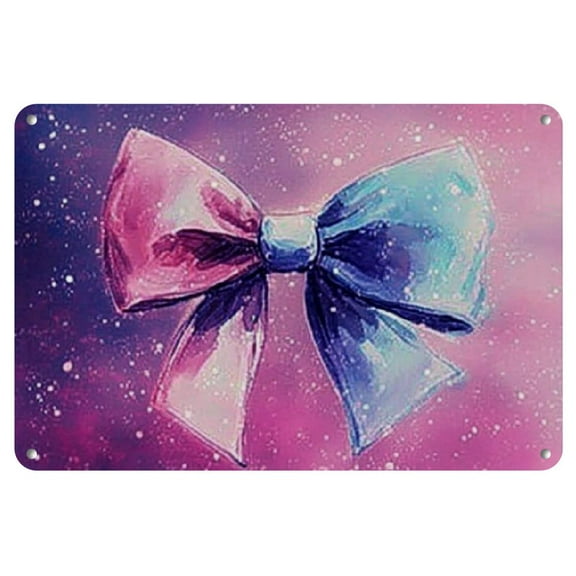 1pc Vintage-Inspired Bow Iron Wall Art, 8x12 Inch - Colorful & Whimsical Decor for Bedroom, No Power Needed, Easy to Hang, Bedroom Decor