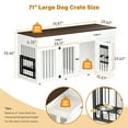 thumbnail image 5 of YINIX Dog Crate Furniture with 2 Drawers, 71”Large Wooden Dog Cage with Lockable Doors for Medium Dogs, White, 5 of 8