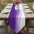 thumbnail image 6 of Purple Waves Table Runner Linen Burlap Table Runner 72 Inches Long Ombre Abstract Art Gradient Modern Dresser Scarves for Kitchen Island Coffee Dining Room Party Wedding Banquet Holiday Decor 16"x72", 6 of 8