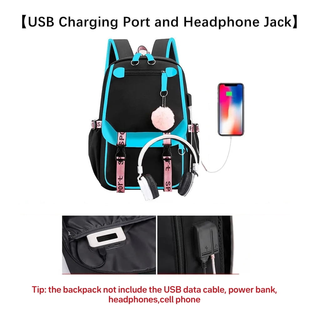 SANMADROLA School Backpack Bookbag, Heavy Duty Backpack 21L Schoolbag Bookbag with USB Charge Port