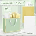 thumbnail image 2 of 12 Pack 12 Pack Metallic Paper Gift Bag with Handles and Tissue Paper 11.8 x 10 x 4'' Thank You Favor Bag for Wedding Bridesmaid Groomsmen 5 Senses Birthday Gifts (Sage Green), 2 of 7
