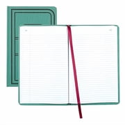 National® Brand Sewn Canvas Account Book, 12 1/8 x 7 5/8, 50% Recycled, Green, 35 Lines Per Page, Book Of 150 Pages