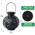 thumbnail image 5 of BEAU JARDIN 4 Pack Hanging Solar Lanterns Decorative Stars Lights Outdoor Waterproof Metal Landscape Lights Warm White LED Auto On/Off for Christmas Decoration Table Yard Patio Party Black BG422, 5 of 8