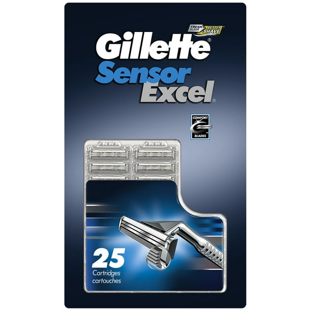 Gillette® Sensor Excel® Razor Cartridges 25 Carded Pack - Walmart.com