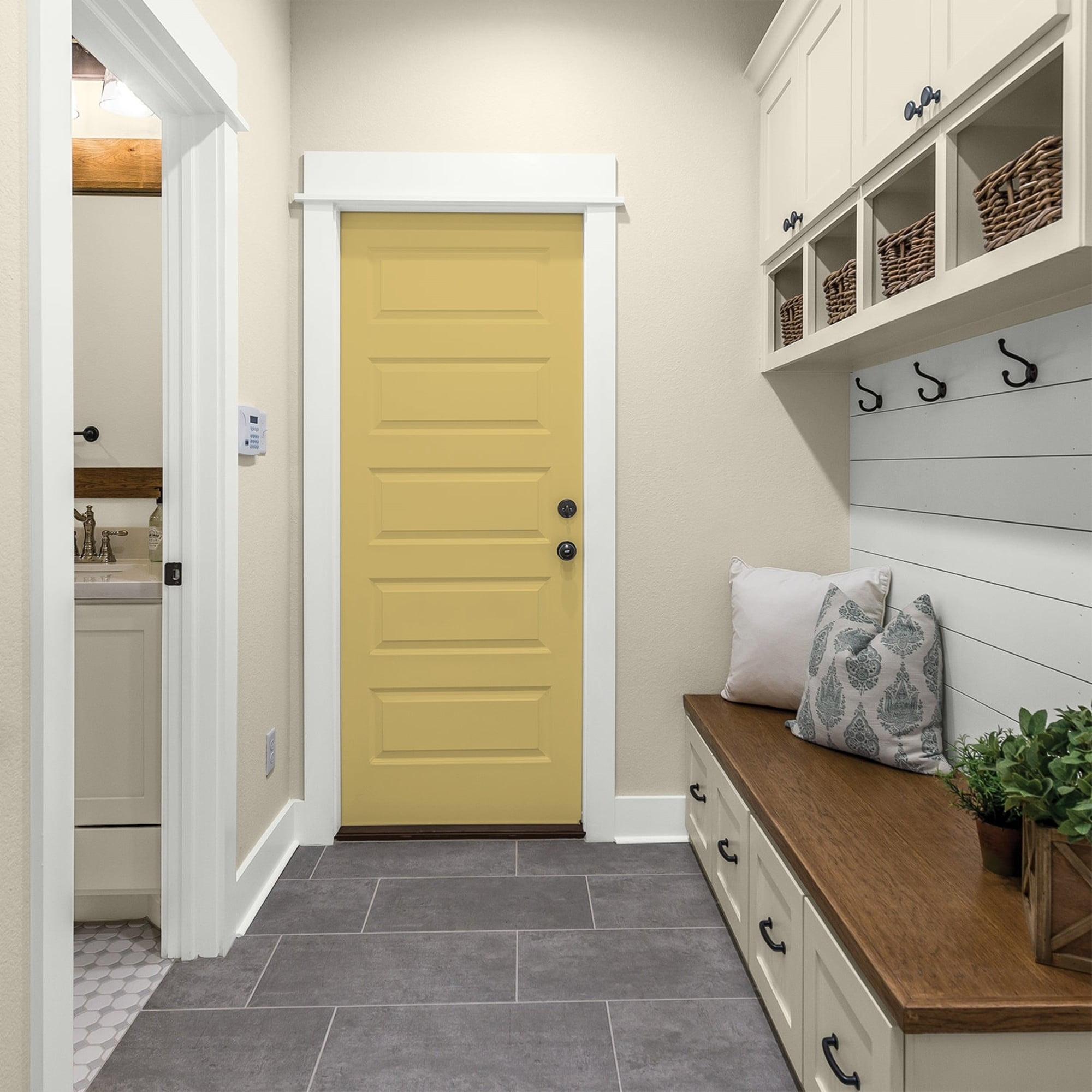 Glidden One Coat Spicy Mustard / Yellow Semi-Gloss Interior Paint with Primer, 1 Gallon