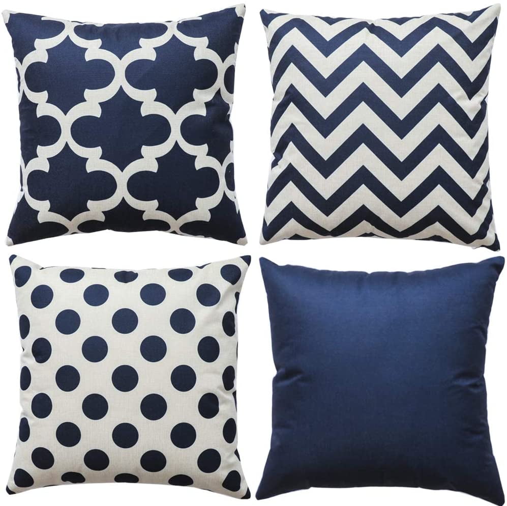 dark blue decorative pillows