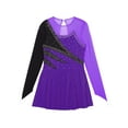 thumbnail image 4 of iEFiEL Girls Rhinestone Figure Skating Dress Long Sleeve Gymnastics Skirted Leotard Dancewear, 4 of 5