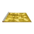 thumbnail image 2 of Ahgly Company Machine Washable Indoor Square Abstract Yellow Modern Area Rugs, 7' Square, 2 of 4