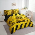 thumbnail image 3 of Homewish Equipment Truck 7-Piece Twin Bedding Sets,Construction Vehicles Excavator Bedding Comforter Set,Yellow Black Sheet Sets For Boys,Breathable Home Decor Reversible, 3 of 8
