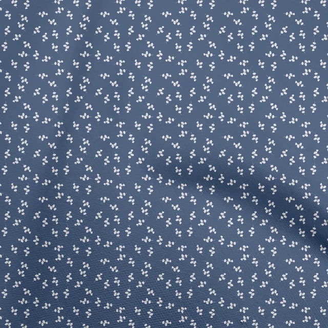 oneOone Polyester Spandex Blue Fabric Floral Sewing Craft Projects Fabric Prints By Yard 56 Inch Wide