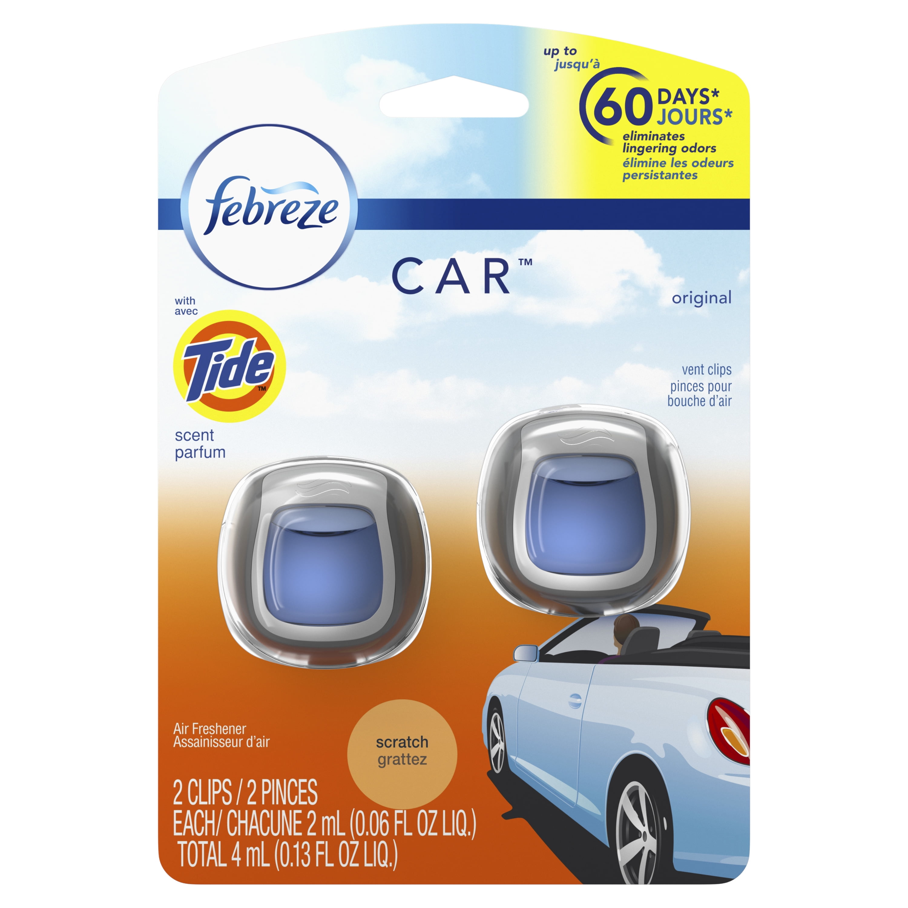 Febreze Car Air Freshener Vent Clips, Original, 3 Count