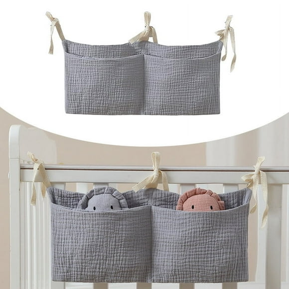 Contenants de Rangement Sacs Suspendus de Chevet pour Biberon Sac de Rangement pour Bavette et Organisateur de Lit de Bébé Sac à Couches Organisateur de Lit Superposé de Dortoir