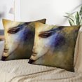 thumbnail image 4 of LALILO Throw Pillow Covers Watercolor Glamour Woman Portrait Artist Cushion Cover 18" x 18", 2 Pack, 4 of 6