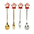 thumbnail image 2 of Cuchara Juego de cubiertos navideños de 4 piezas elegante juego de tenedores y cucharas de café navideñas para bar cafetería cocina decoración de mesa regalo ANGGREK  Otros, 2 of 8