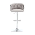 thumbnail image 3 of Swivel Bar Stools Set of 2, Boucle Counter Height Barstools with Back and Footrest, Adjustable Height 34" to 41", Modern Dining Chairs for Home Kitchen Island Bar Dining Room, Grey, 3 of 9