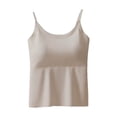 thumbnail image 2 of TGSLY Camisole for Women Built-in Padded Bra Dressy Casual Scoop Neck Adjustable Spaghetti Strap Sleeveless Shirts Summer Basic Solid Color Crop Tank Tops XXL, 2 of 6