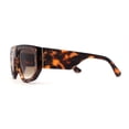 thumbnail image 3 of Womens Minimal Flat Top Thick Plastic Racer Sunglasses Tortoise Brown, 3 of 4