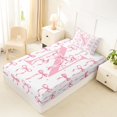 thumbnail image 2 of Manfei Personalized Letter N Twin Fitted Sheet,Cute Pink Bowknot Bedding,2pcs,1 Fitted Sheet and 1 Pillowcase, 2 of 6
