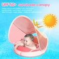 thumbnail image 5 of Mambobaby Non-Inflatable Baby Pool Float with Tail and Canopy UPF 50+ Sun Protection No Flip Over Infant Swim Float Skin-Friendly Mambo Float Swim Trainer Solid Baby Swimming Ring Foldable Style, 5 of 8