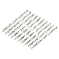 Unique Bargains 10 Pcs Emery Nail Drill Bits Set for Acrylic Nails 3/32 Inch Nail Art Tools 44.4mm Length Blue
